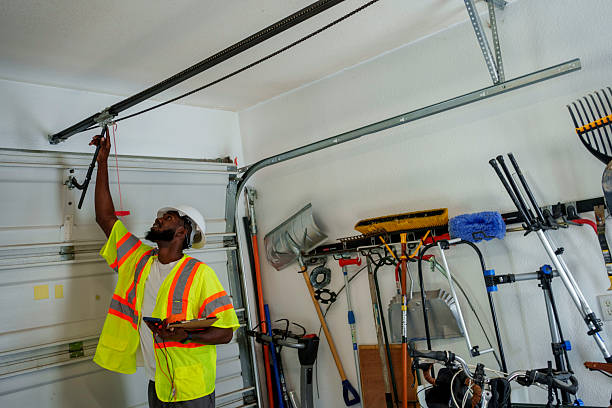 Professional Garage Door Panel Replacement technician working in Pinconning, MI